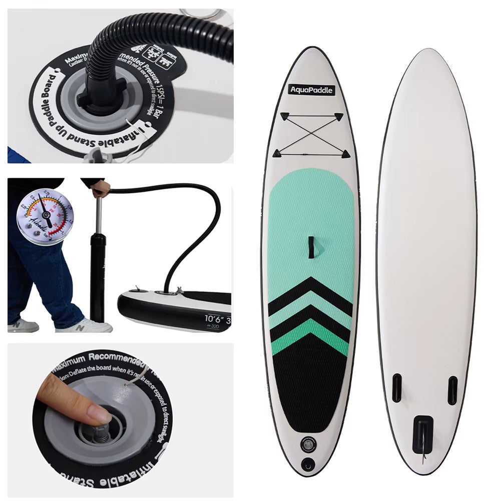 10Ft Inflatable Stand-Up Surfboard Seaside Beach Water-Skiing Surfboard Pulp Board Water Sports Surfboard Paddle Board