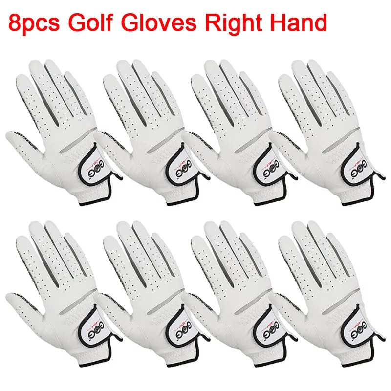 8Pcs Golf Gloves Genuine Sheepskin Leather Men Non-Slip Sports Gloves Left Right for Golfer Men'S Golf Glove Soft Breathable